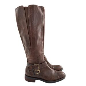 Enzo Angiolini womens boots size 8 brown leather knee high riding western
